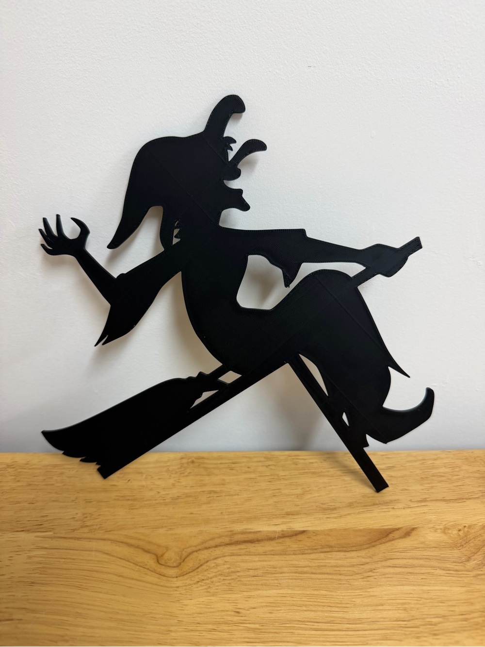 Black Witch on Broom Wall Decor